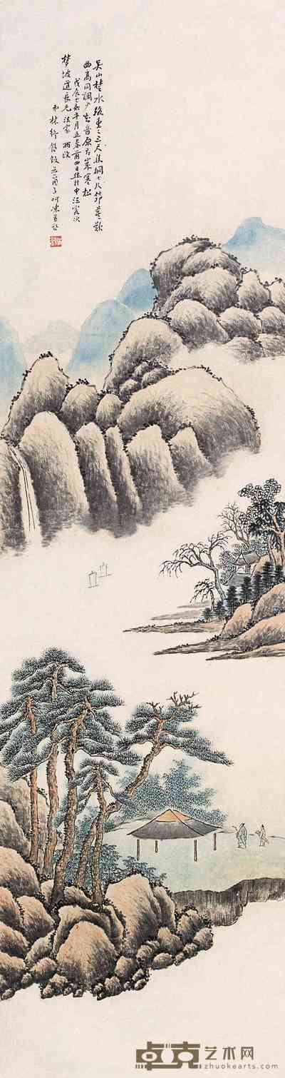 林纾 山水图 立轴 123×33cm